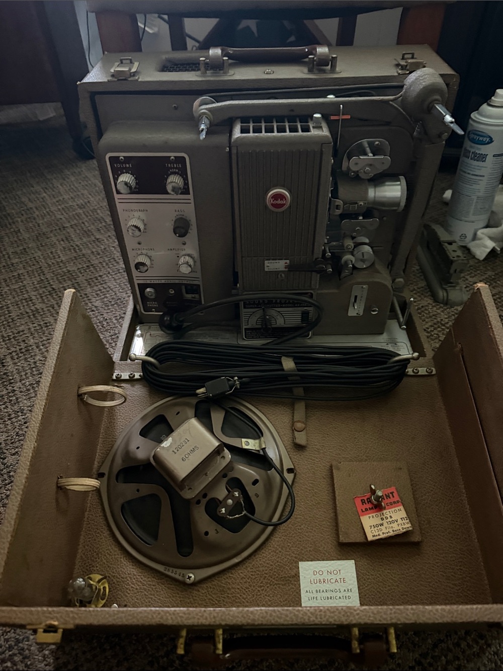 Kodak Brown and Black 8mm Film Projector in Travel Case